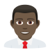 👨🏿‍💼 man office worker: dark skin tone display on JoyPixels